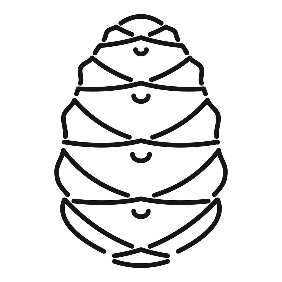 Christmas pine cone icon, outline style vector