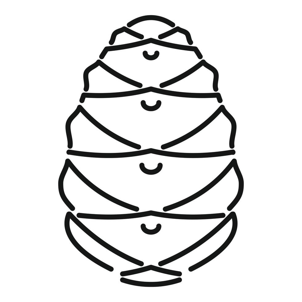 icono de cono de pino de navidad, estilo de contorno vector