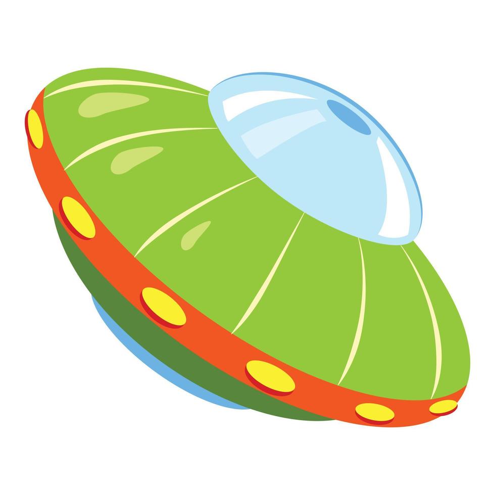 Astronomy ufo icon, cartoon style vector