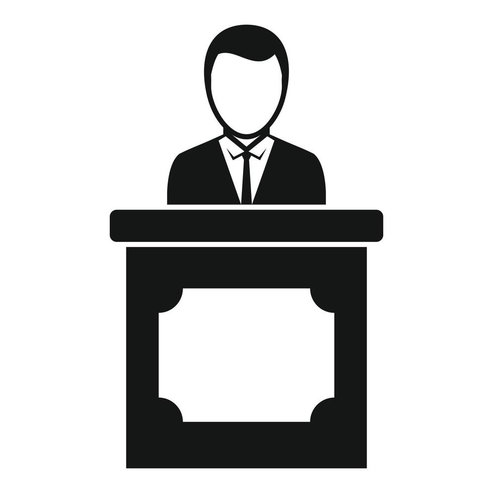 Prosecutor tribune icon, simple style vector