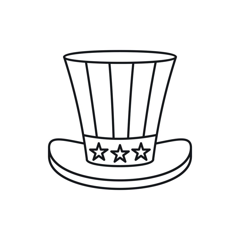 Uncle Sam Hat icon, outline style vector
