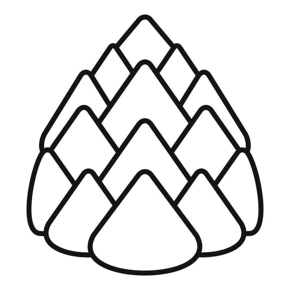 Autumn pine icon, outline style vector