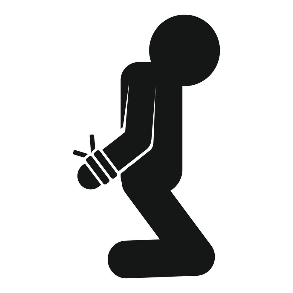 Man violence victim icon, simple style vector