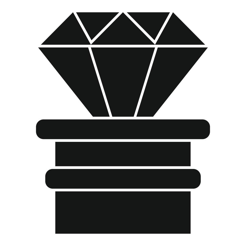 Diamond video game prize icon, simple style vector