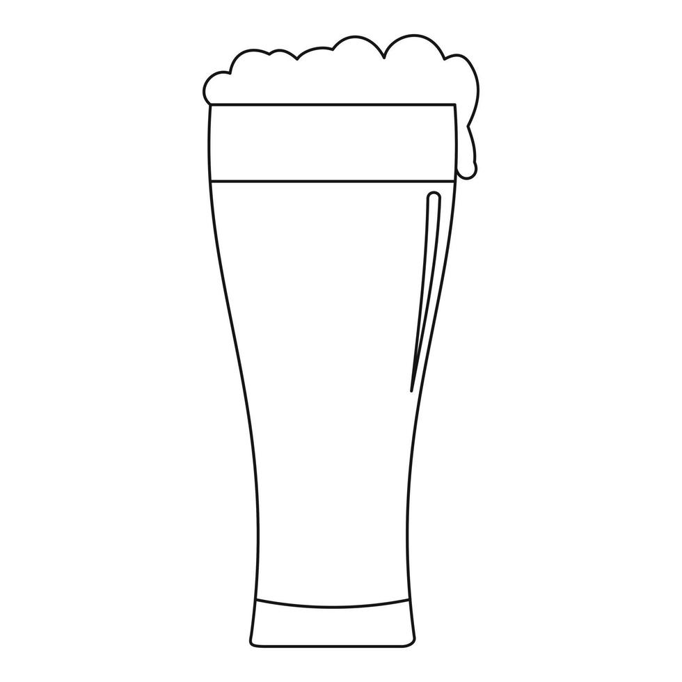 Glass of beverage icon, outline style. vector