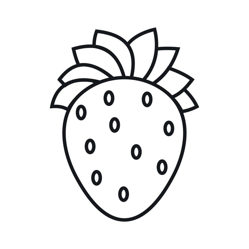 Strawberry icon, outline style vector