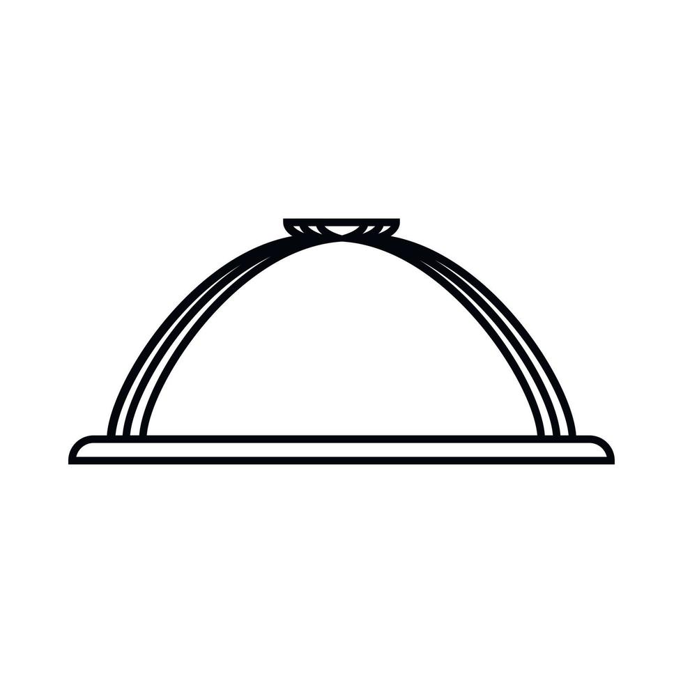 Dish with lid icon, outline style vector