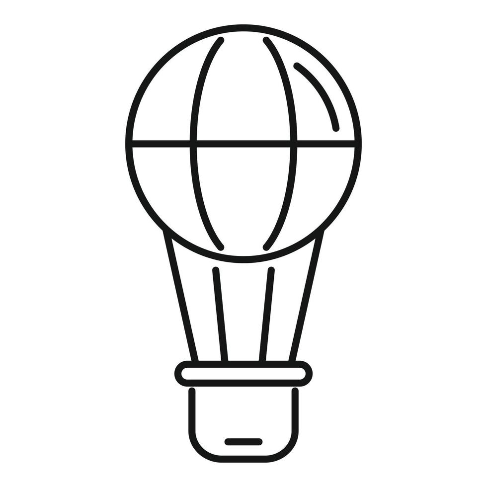 Hot air balloon icon, outline style vector