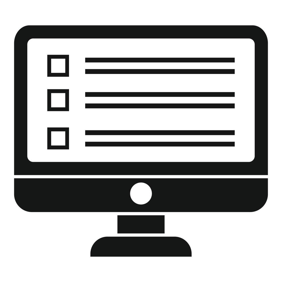 Business online survey icon, simple style vector