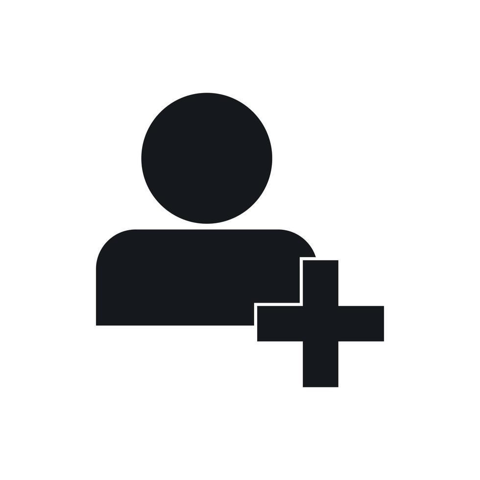 Add new user account icon, simple style vector