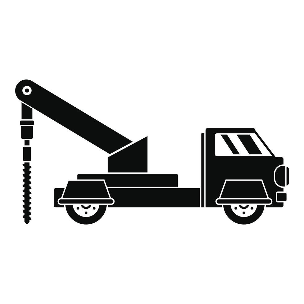 Truck drill icon, simple style vector