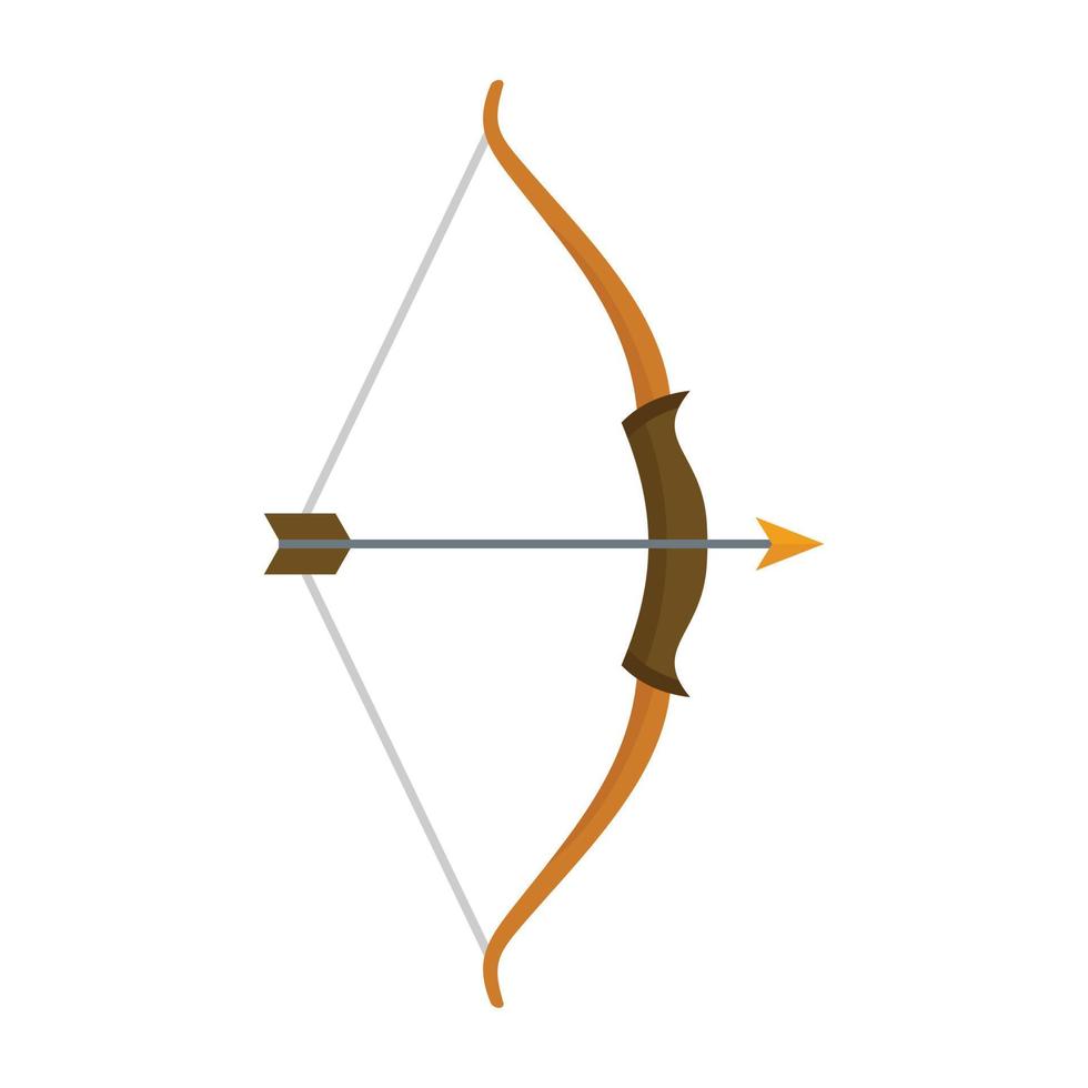 Archer bow icon, flat style vector