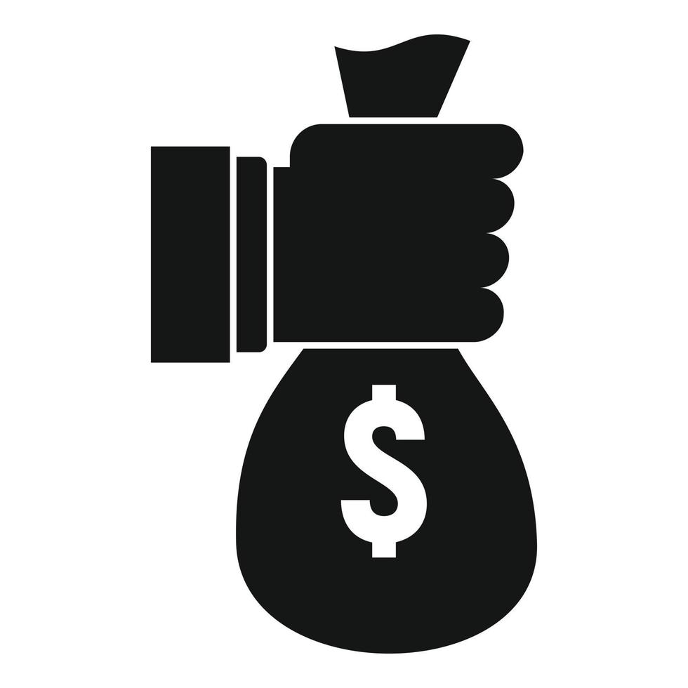 Take wash money bag icon, simple style vector
