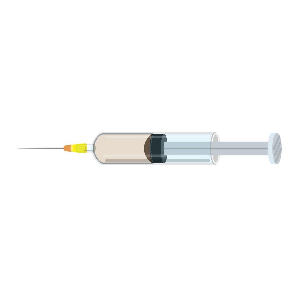 Medical syringe icon, cartoon style vector