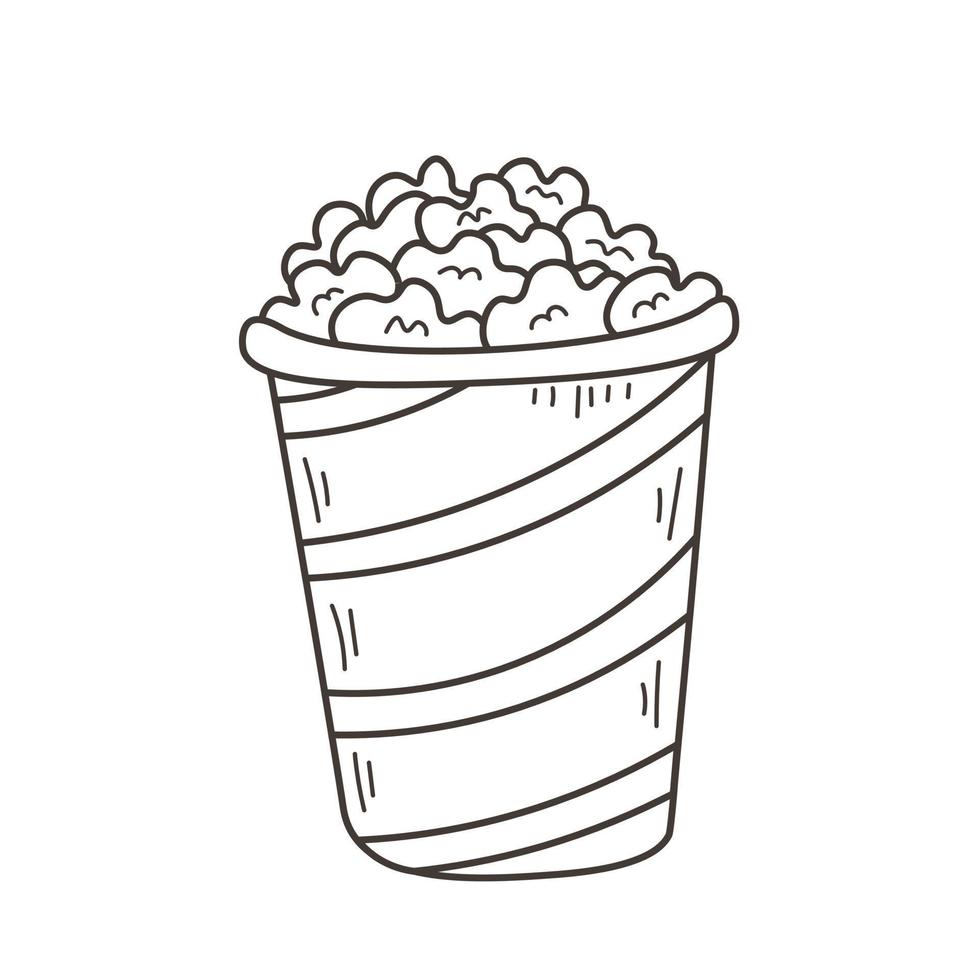 Doodle popcorn vector illustration