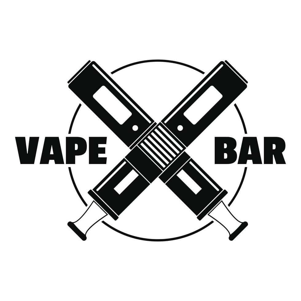 Modern vape bar logo, simple style vector