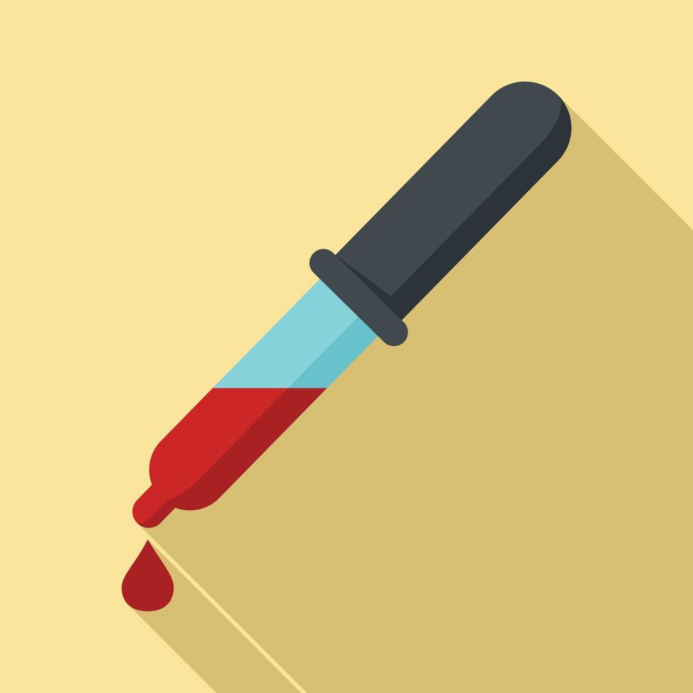 Drop blood test icon, flat style vector