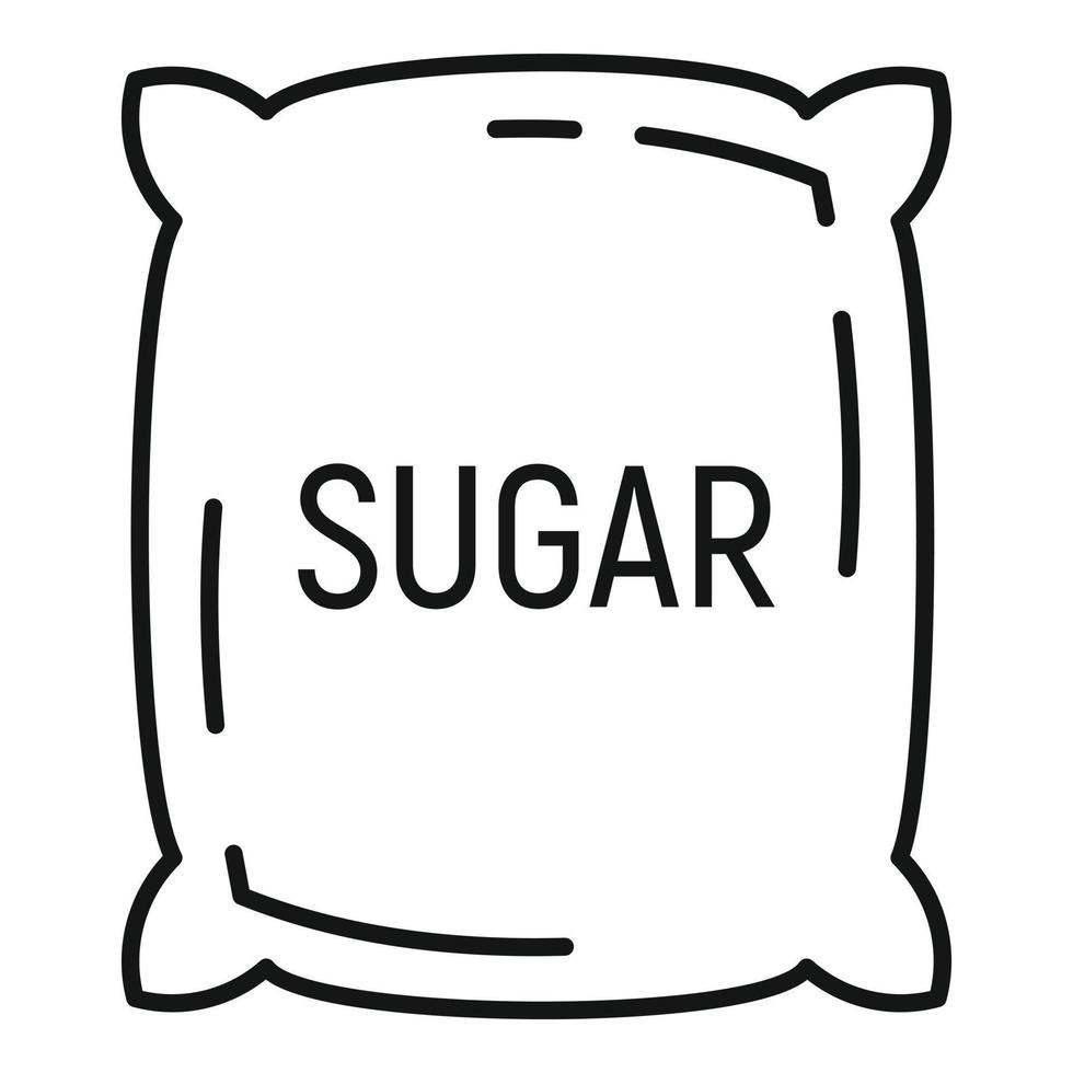 Sugar sack icon, outline style vector