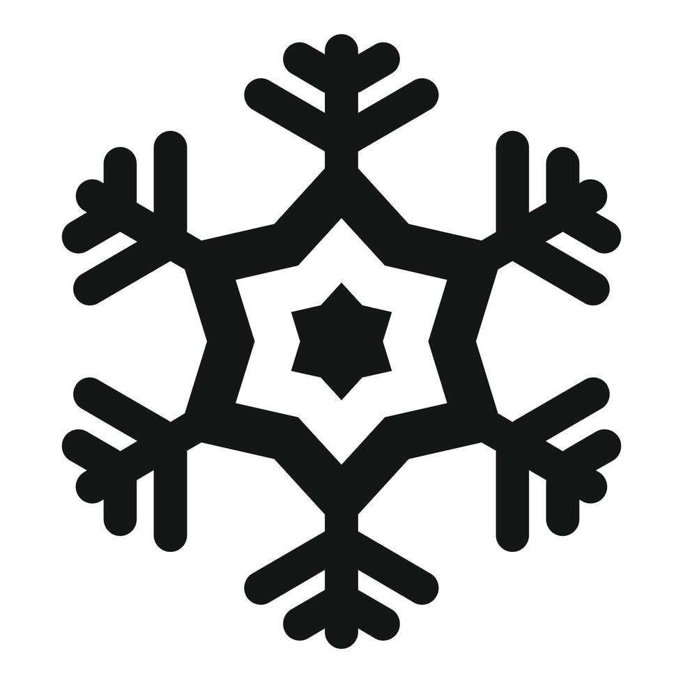 icono de copo de nieve de cristal, estilo simple vector