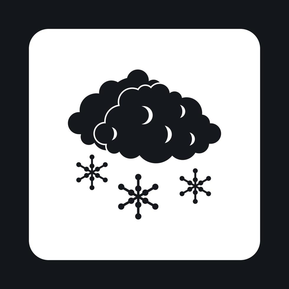 Clouds and snow icon, simple style vector