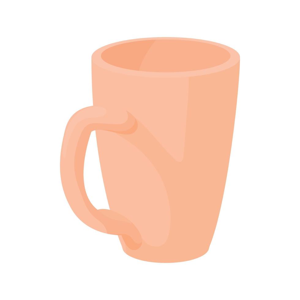 Red tea cup icon, cartoon style vector