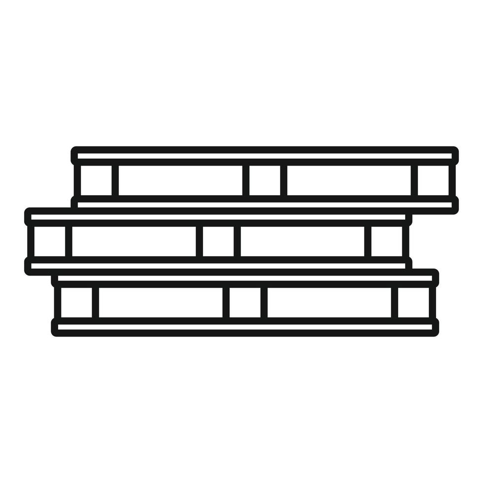 icono de pila de palets de madera, estilo de esquema vector