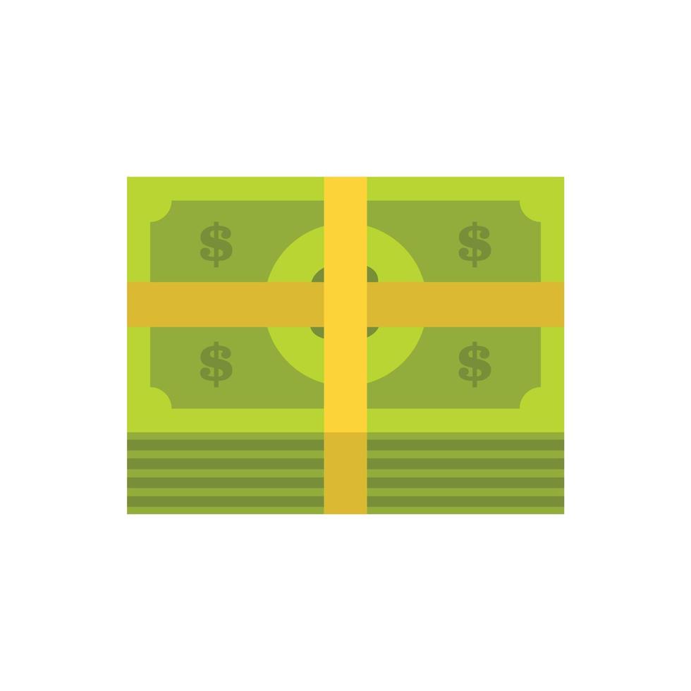 Bundle banknote icon, flat style vector
