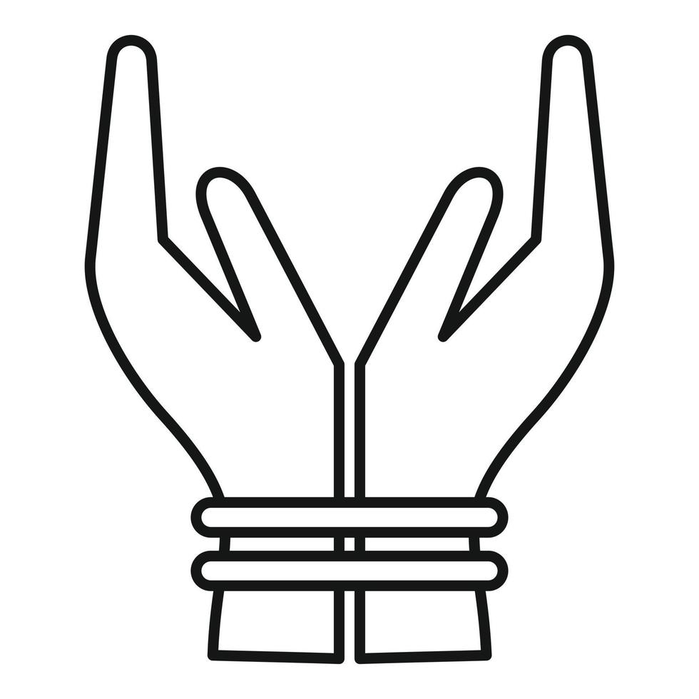 Hands tied icon, outline style vector