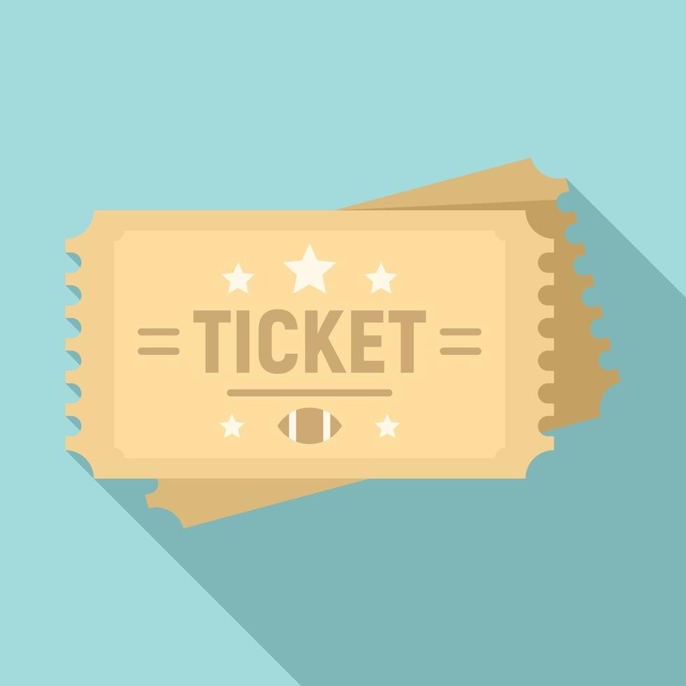 American football ticket icon, flat style vector