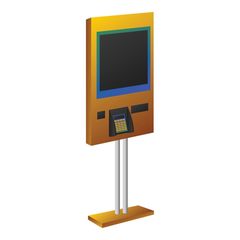 Payment kiosk icon, cartoon style vector