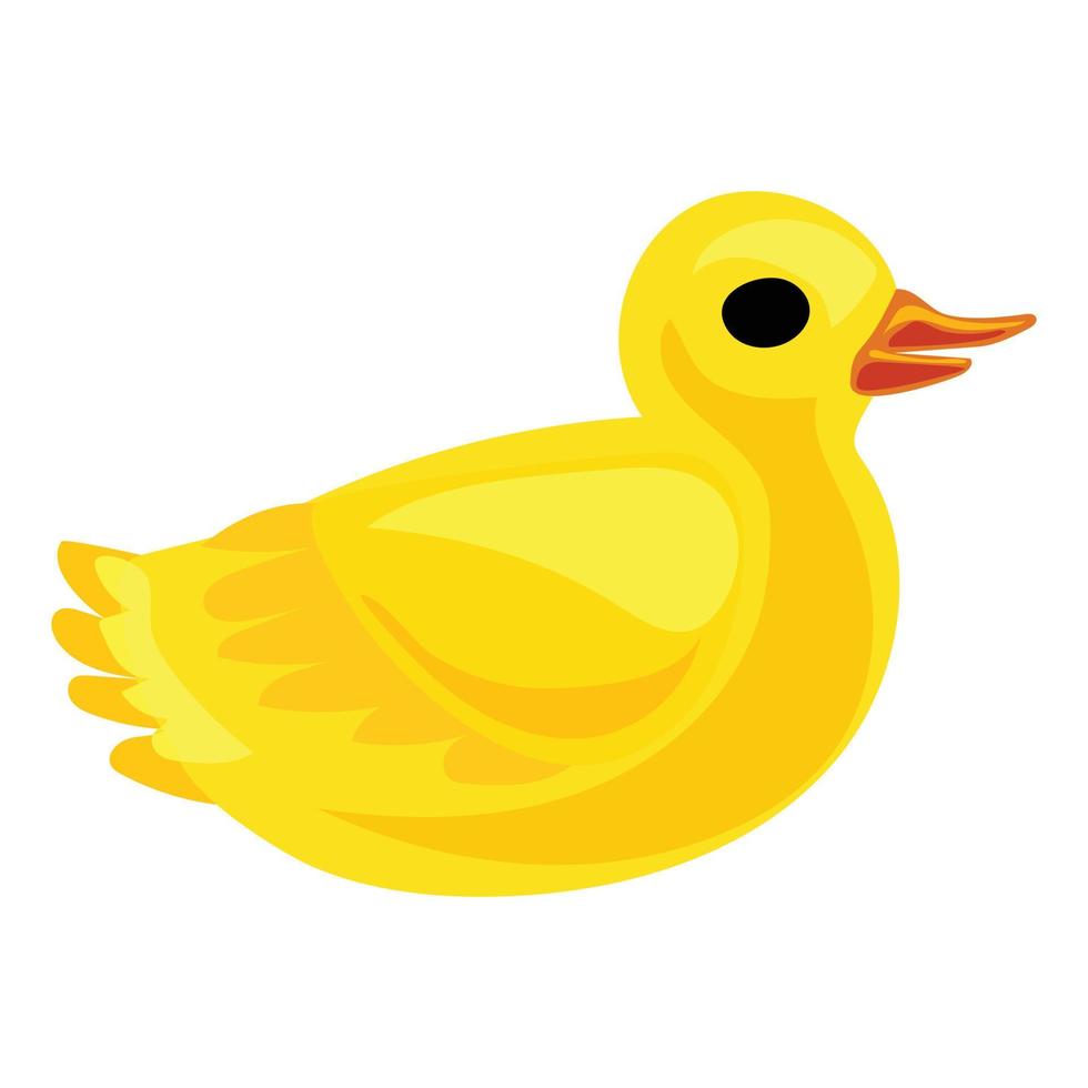 icono de pato amarillo, estilo de dibujos animados vector