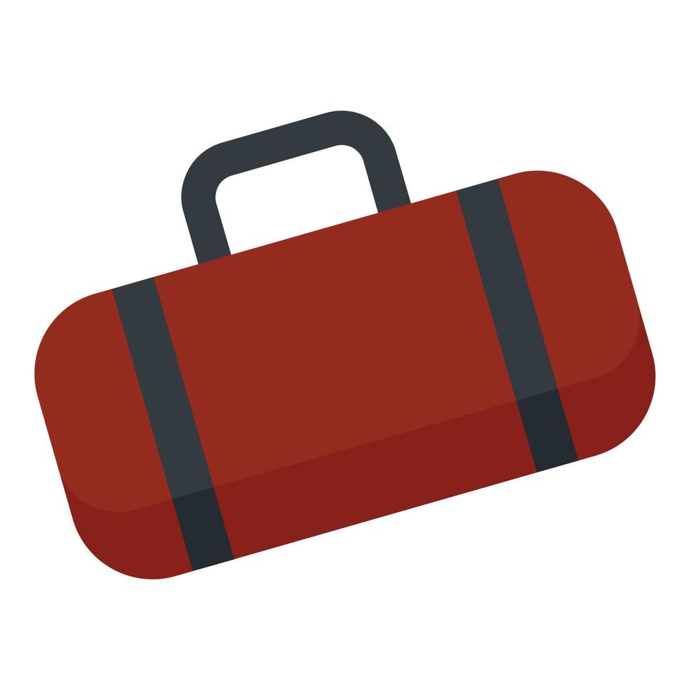 Red sport bag icon, flat style vector