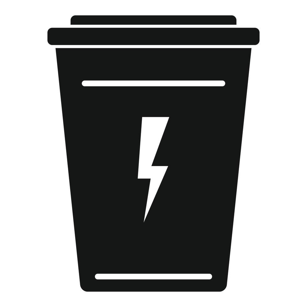 Pack energy drink glass icon, simple style vector