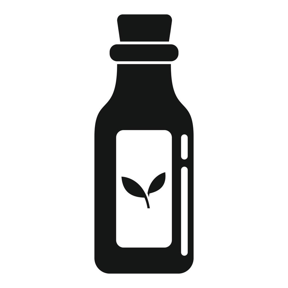 Eco oil bottle icon, simple style vector