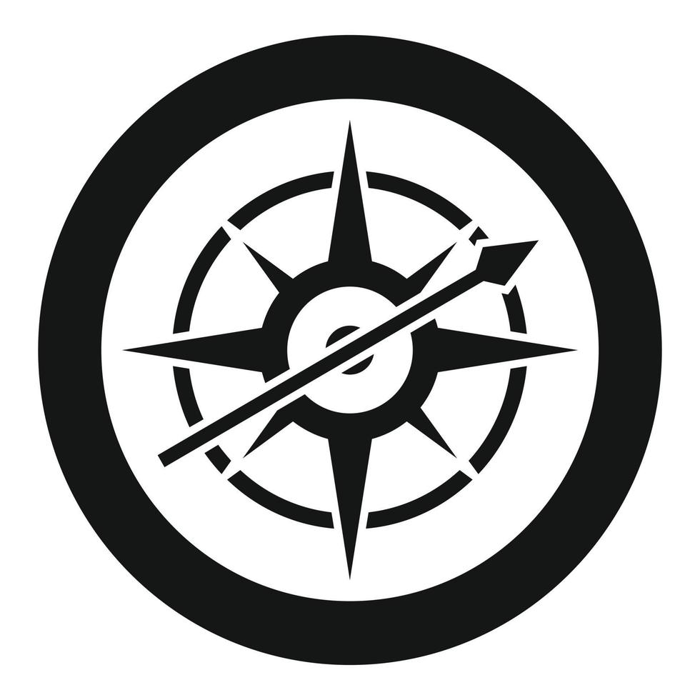 Compass exploration icon, simple style vector