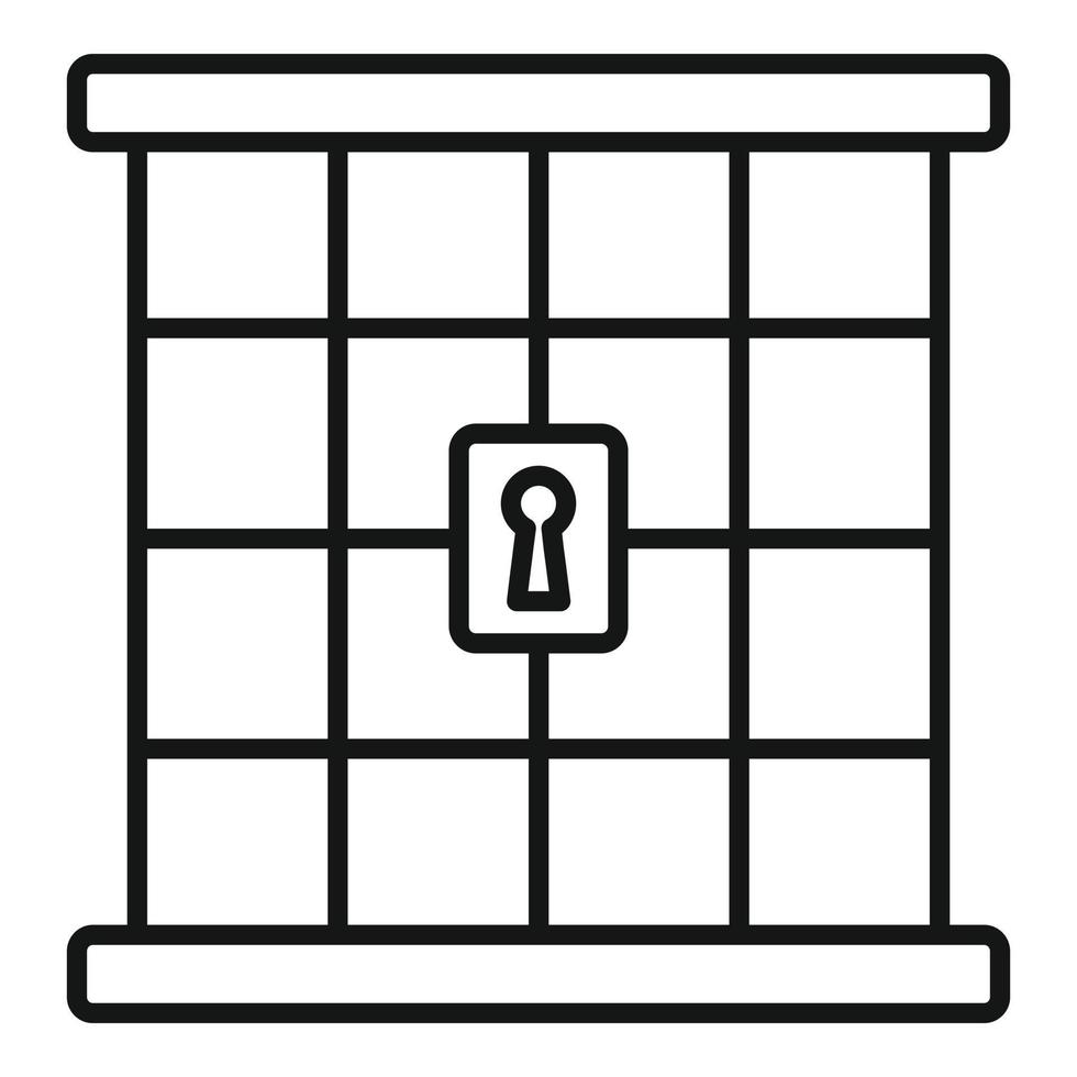 icono de la puerta de la prisión, estilo de esquema vector