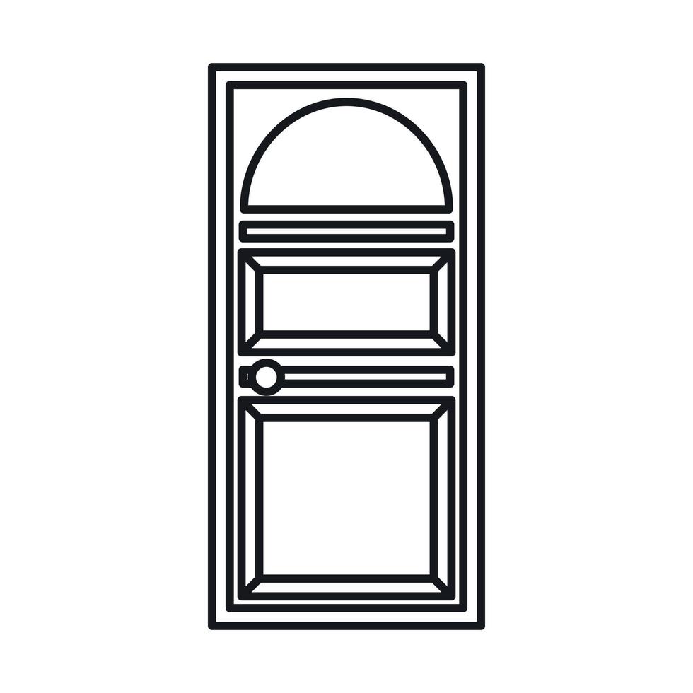 Door with an arched glass icon vector