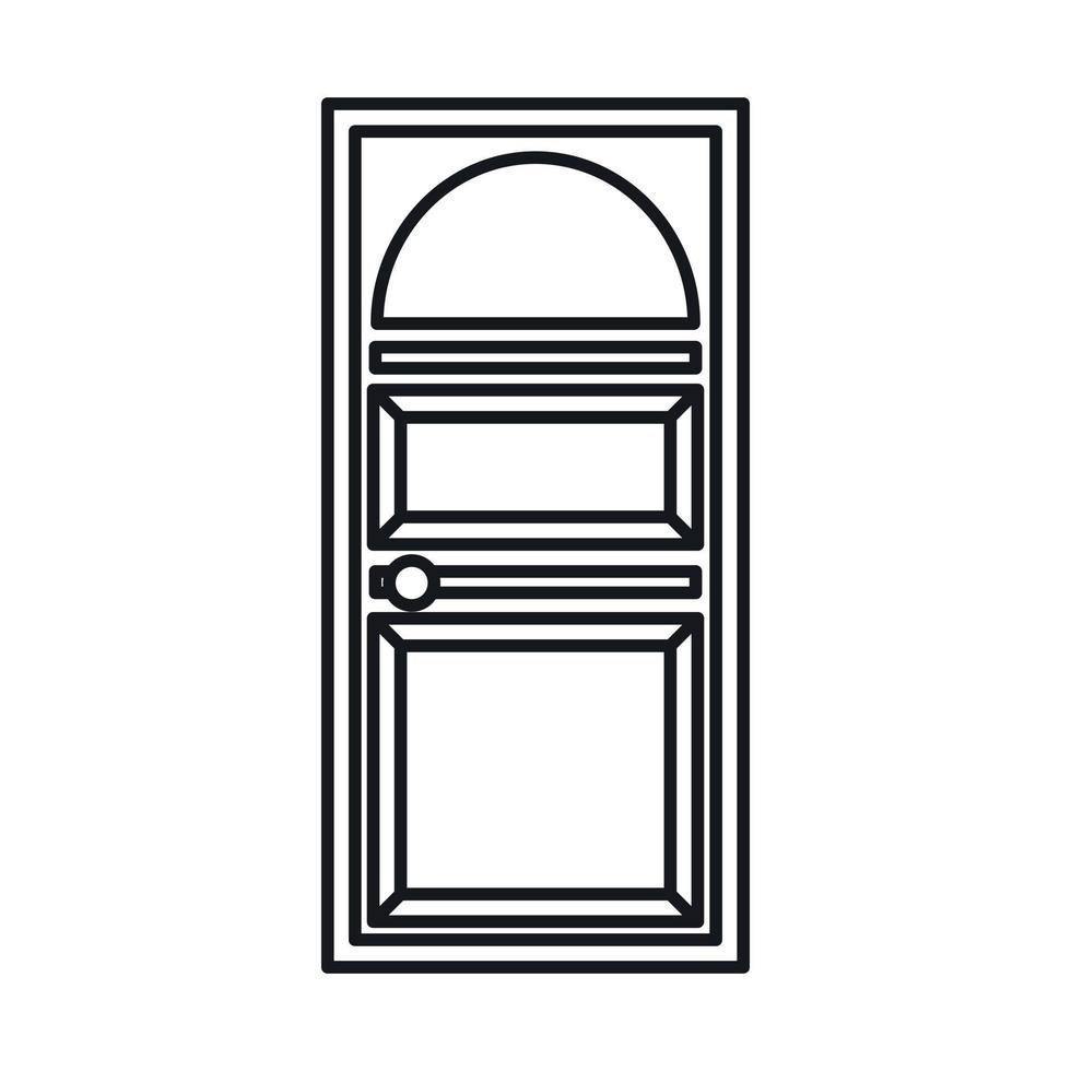 puerta con un ícono de vidrio arqueado vector