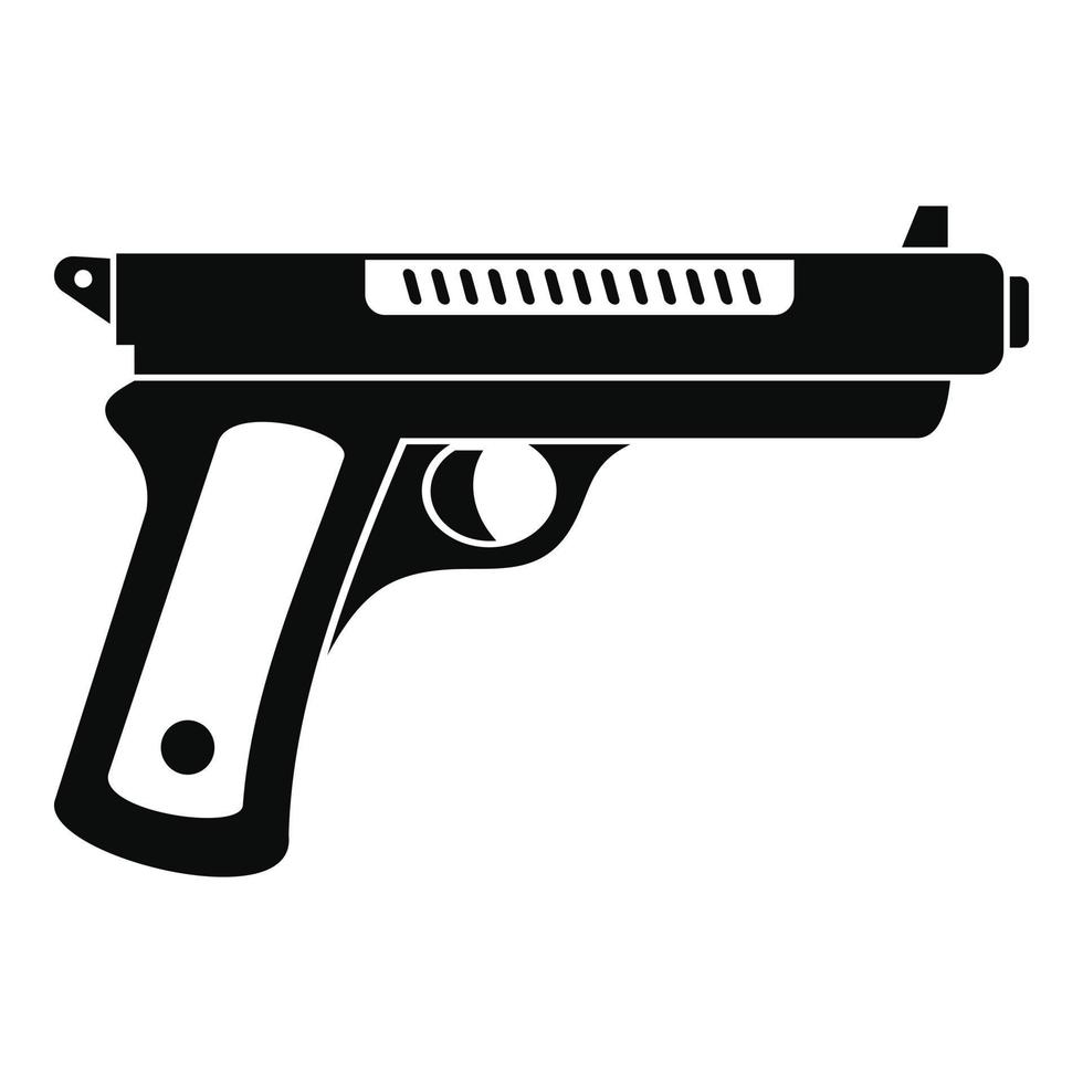 Gangster pistol icon, simple style vector