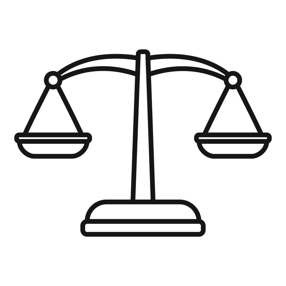 Judge balance icon, outline style vector
