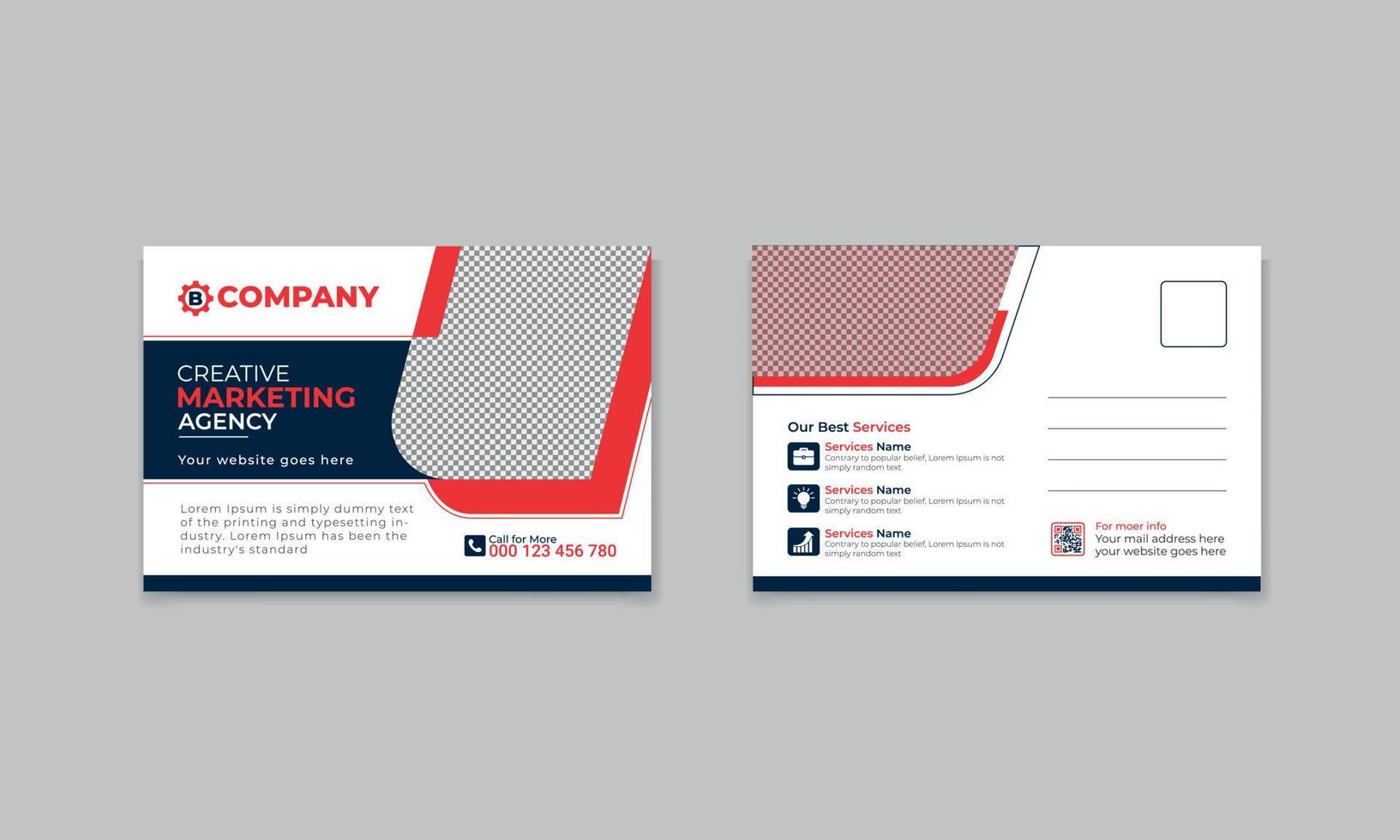 Business corporate postcard template vector