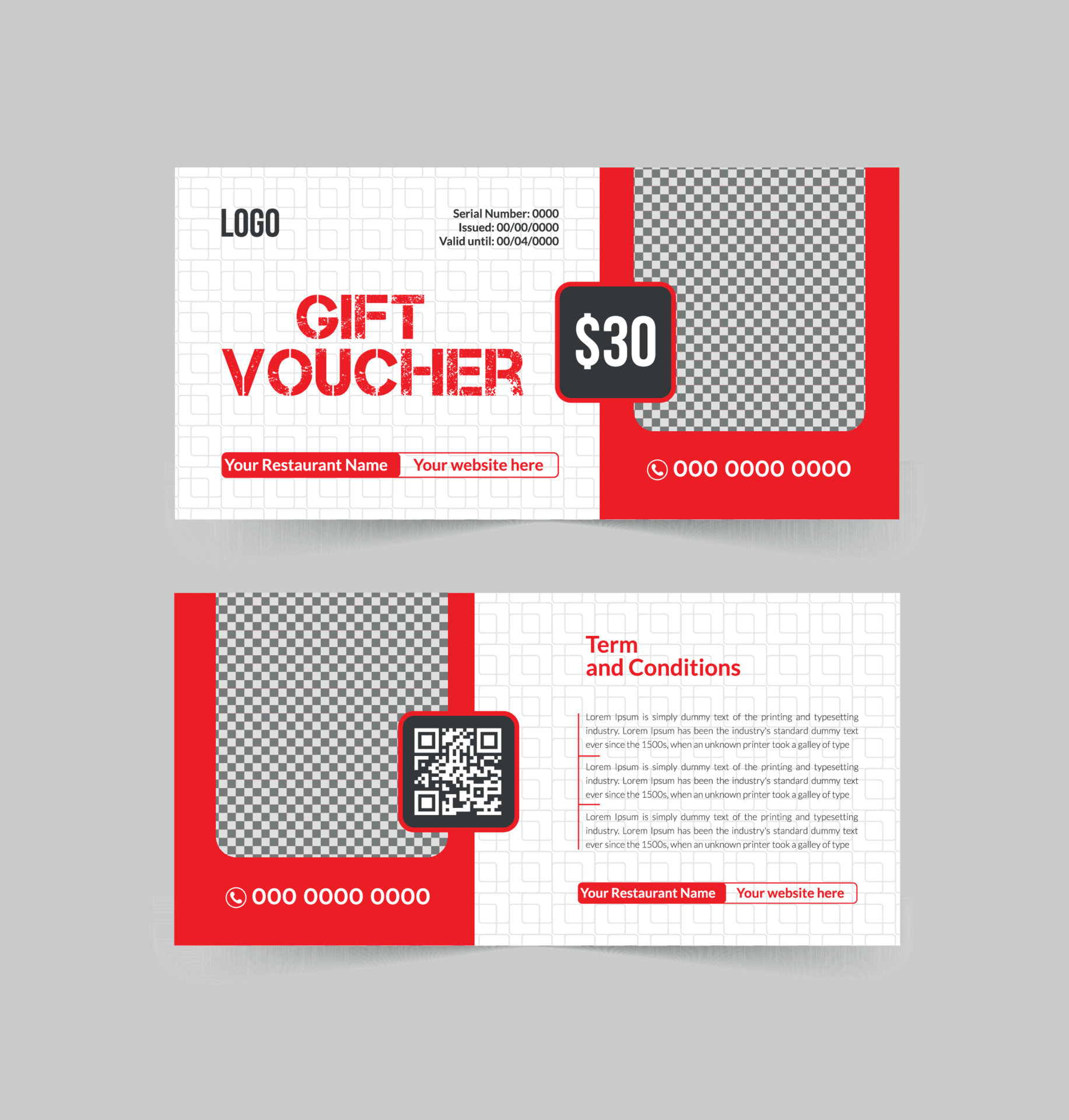 Food business gift voucher template discount voucher for food template 14625111 Vector Art at