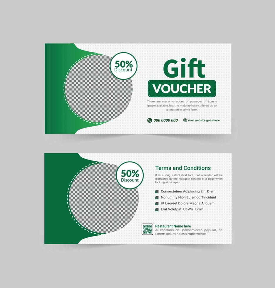 Food business gift voucher template discount voucher for food template vector