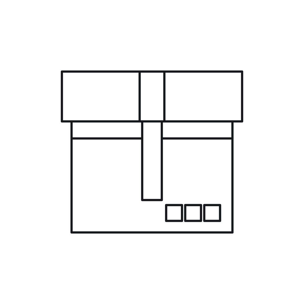 Box icon, outline style vector
