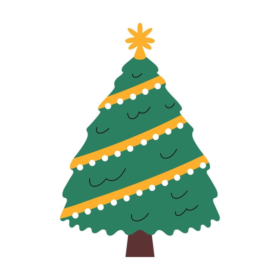 Decorated Christmas tree vector