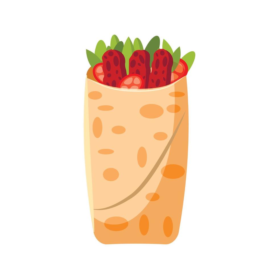 icono de shawarma en estilo de dibujos animados vector