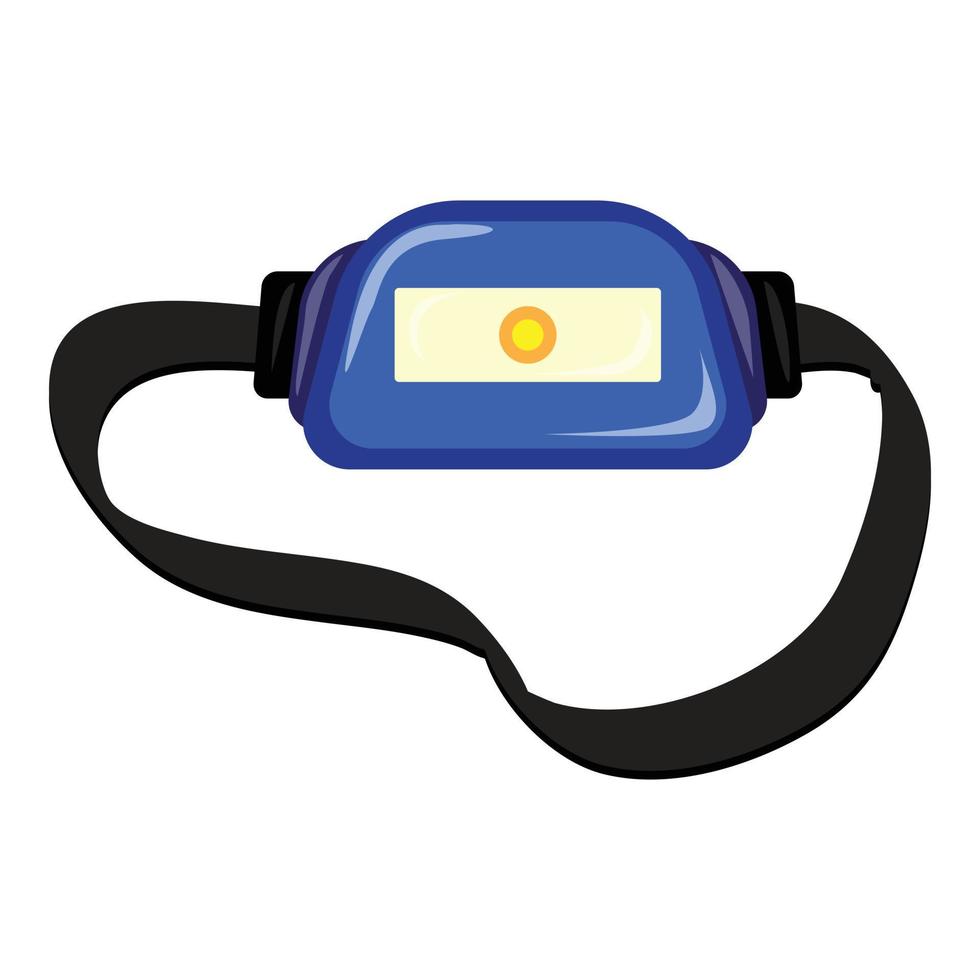 Hiking headlight icon, cartoon style vector