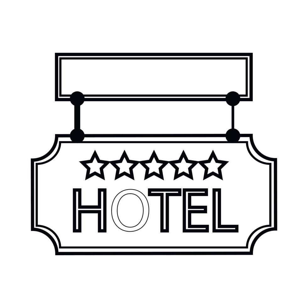 icono de hotel de signo, estilo de esquema vector