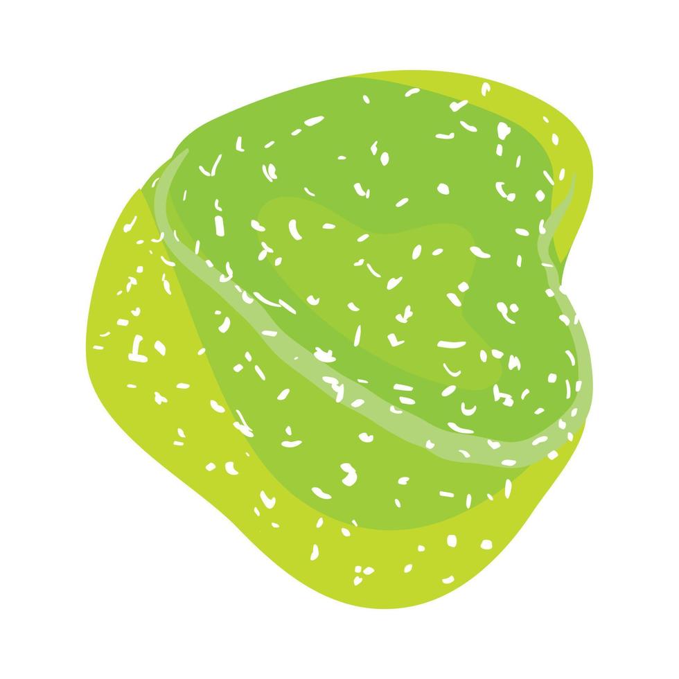 icono de corazón verde jalea, estilo de dibujos animados vector