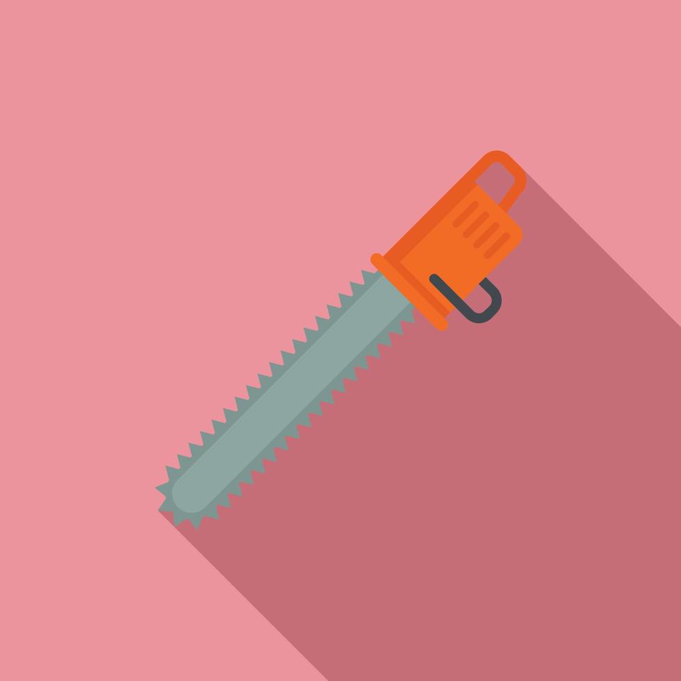 Chain saw icon, flat style vector